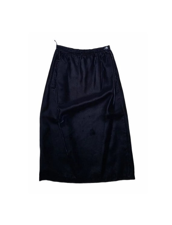 Courrèges, 70’s Courreges High Waist Black Velvet Skirt