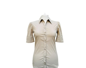 Prada beige shirt met korte mouwen maat IT 42 past XS EU 34
