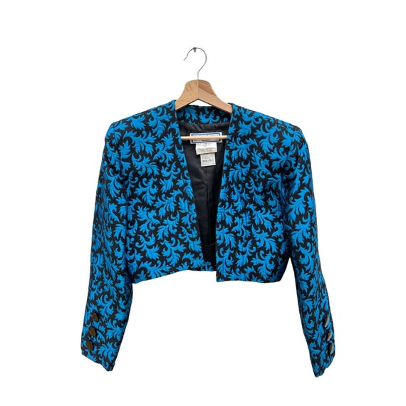 【Yves Saint Laurent】1990s Blue Jacket Vintage 1990s, Yves SAINT LAURENT* Blue Cotton JACKET, S