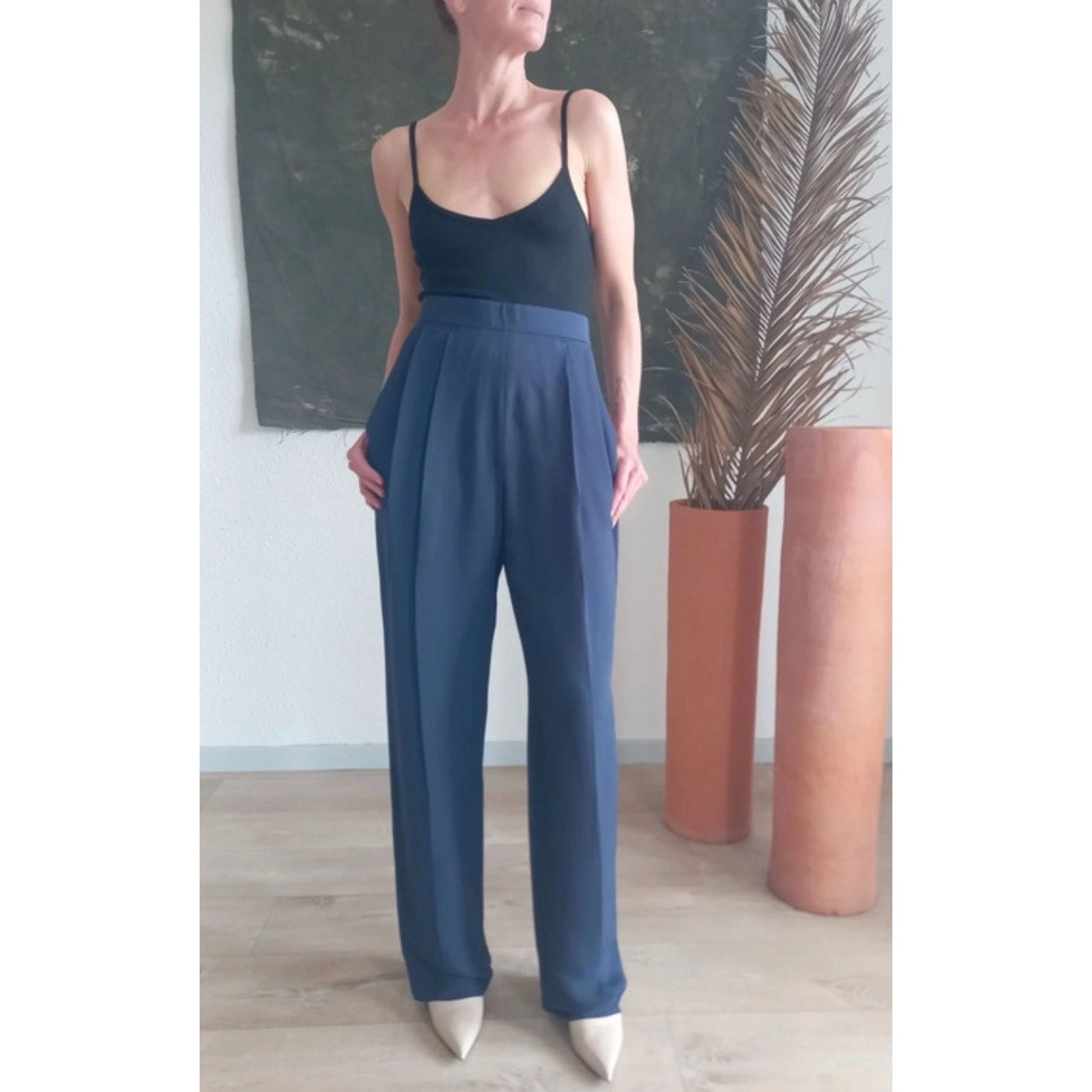 Celine by Phoebe Philo High Waist Navy Pants Navy Pants Size 40