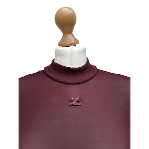 Courreges  Vintage Brown Sheer Rollneck Size 4 fits S to L