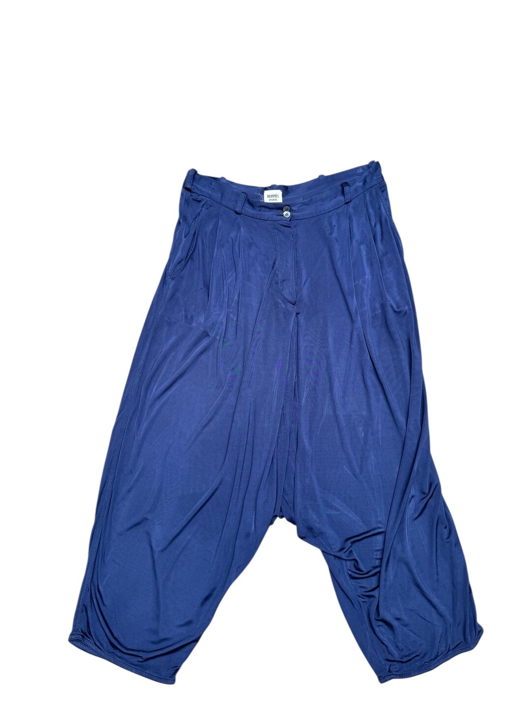 パンツ HERMES by GAULTIER wide wool slacks navy Hermes by Jean Paul Gaultier Navy 3/4 Length Pants - Etsy