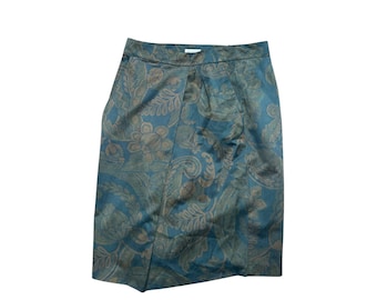 Dries Van Noten kaki gebloemde rok maat 38 past op US 30