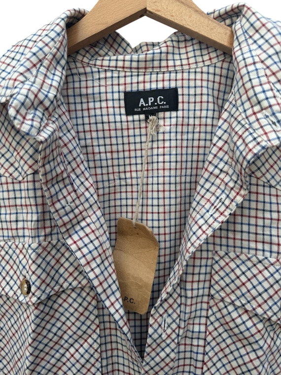 アーペーセーホワイトチェックシャツ サイズM、XSサイズ対応 APC