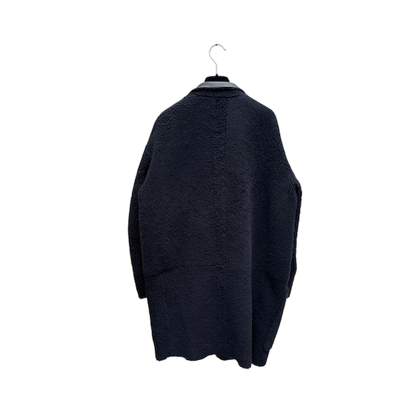 Celine by Phoebe Philo Navy Shearling Leather Crombie Coat