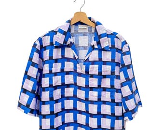 Dries Van Noten Len Lye Spring Summer 2021 Linen Checkered Shirt