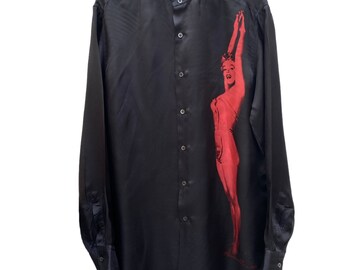 【希少✨】ドリスヴァンノッテン コットン 長袖 シャツ ブラック サイズ46 DRIES VAN NOTEN(ドリスヴァンノッテン) 花柄 長袖刺繍シャツ