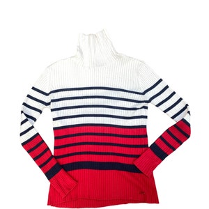 Jean Paul Gaultier Junior White Red Striped Rollneck Size 16A / fits S / US 36
