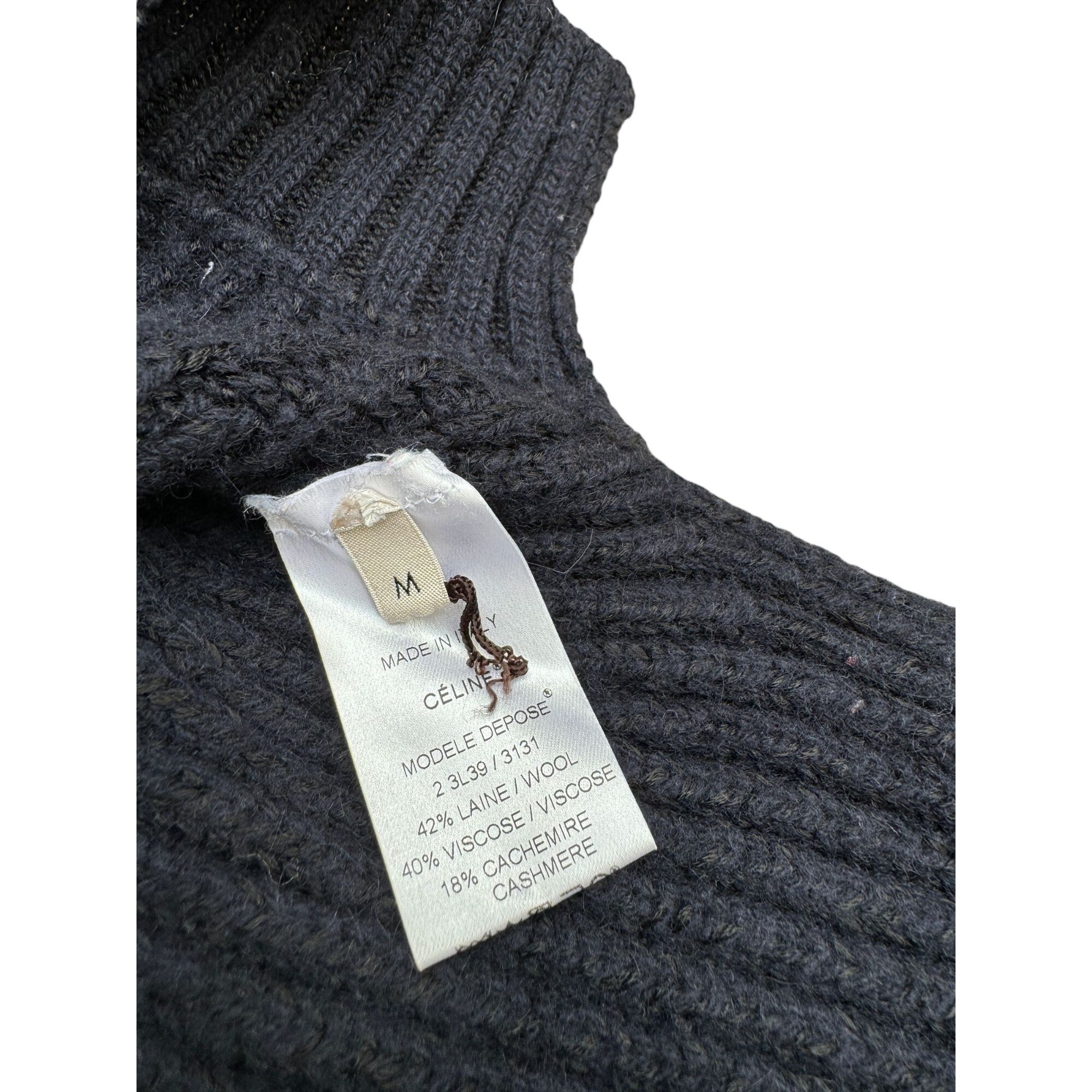 Celine by Phoebe Philo Dark Navy Asymmetric Sweater Size M