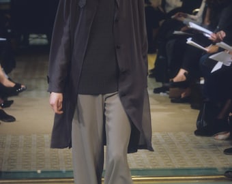 Vestido sin mangas de punto azul marino Hermes by Martin Margiela SS1999 Talla XS