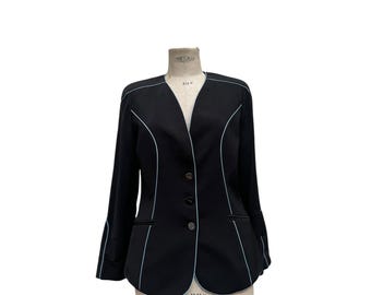 ティエリーミュグレーのビンテージスーツ Vintage Thierry Mugler Faux Leather Jacket – Signature Black