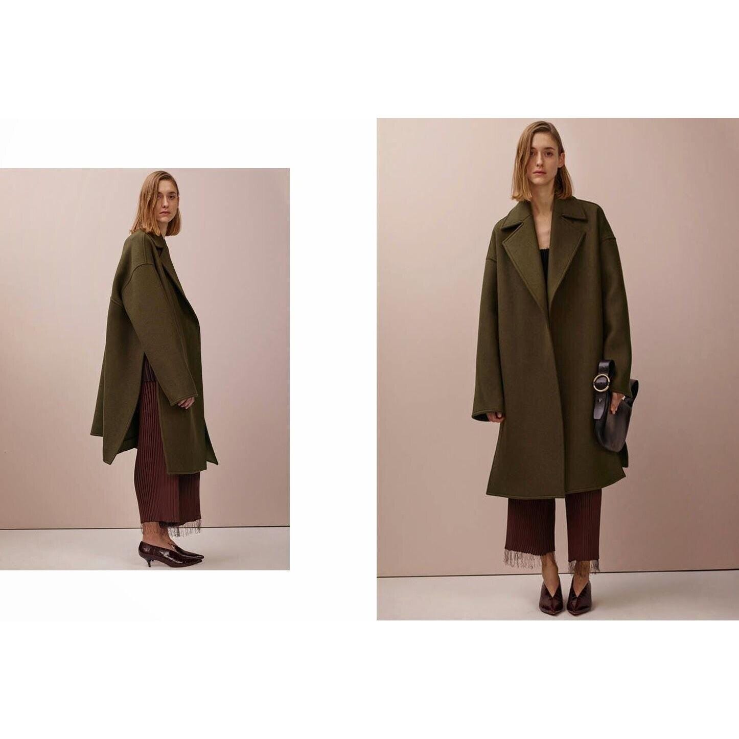 Celine by Phoebe Philo Pre Fall 2015 Wide Pleated Black Brown