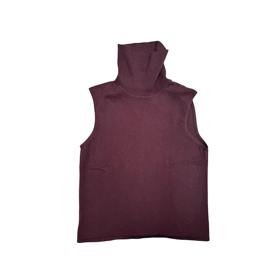 Hermès, Hermes Burgundy Brown Cashmere Vest Size Large fits M