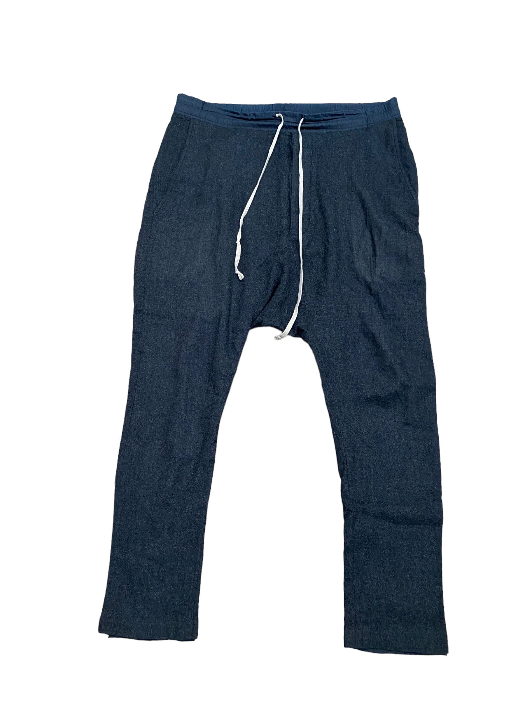 Rick Owens FW 2012 Mountain Black Wool Drop Crotch Pants Black