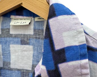 Dries Van Noten Len Lye Spring Summer 2021 Linen Checkered Shirt