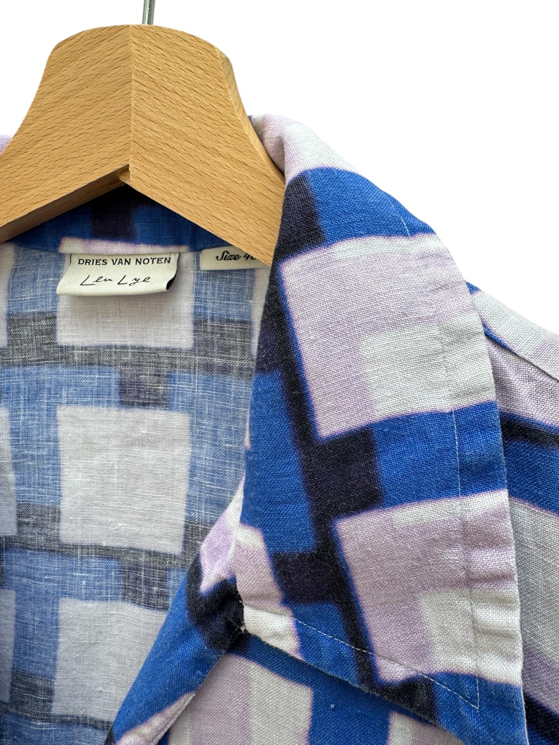 Dries Van Noten Len Lye Spring Summer 2021 Linen Checkered Shirt