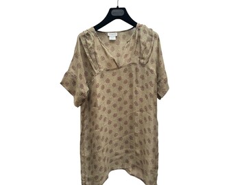 Dries Van Noten Kaki Silk Printed Shirt  Size 42 / M