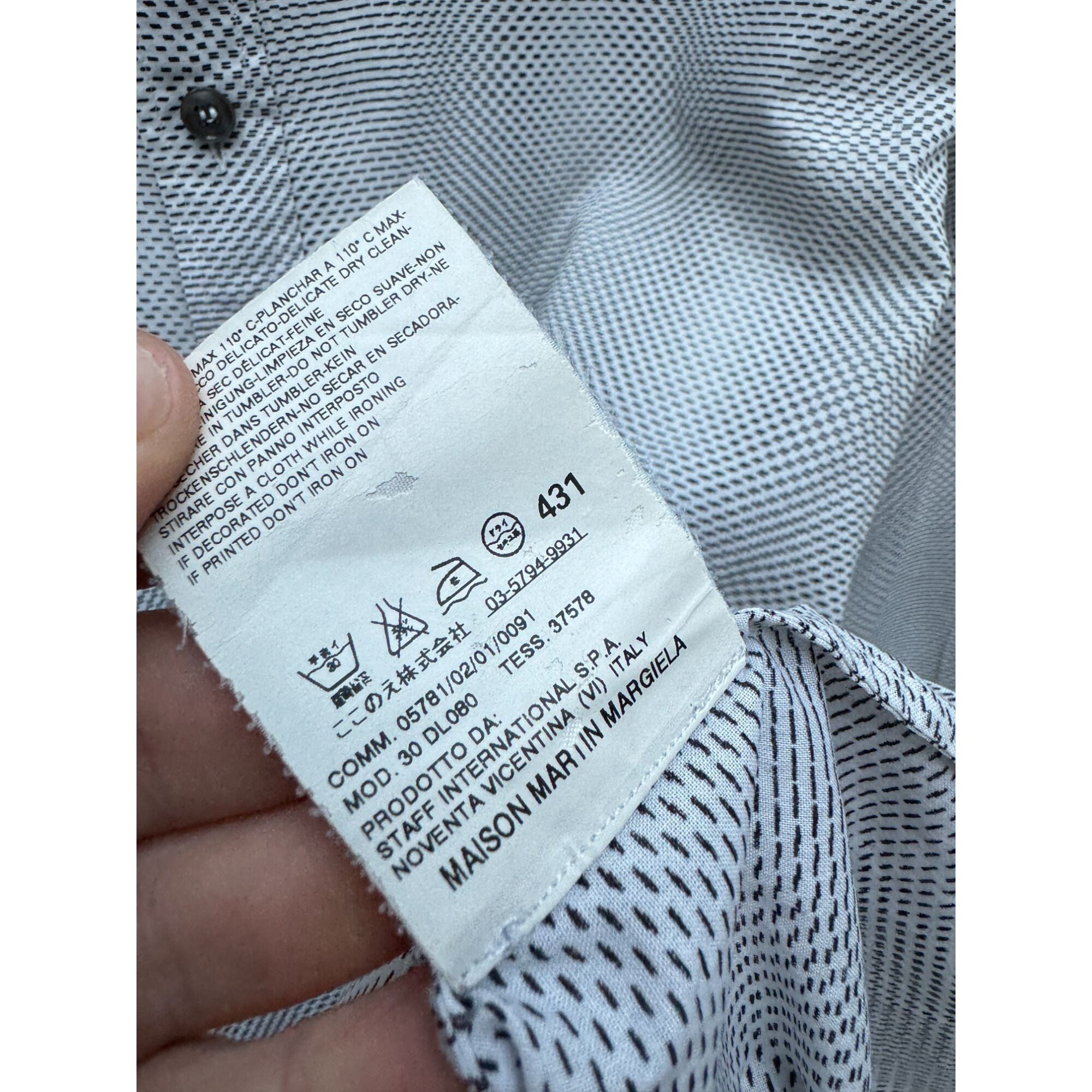 Martin Margiela Vintage SS 2009 Trompe L'oeil Printed Shirt