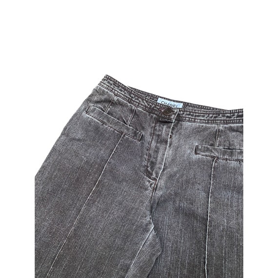 Chanel Spring 2002 Gray Denim Pants Size 36 Fits US 4 XS US