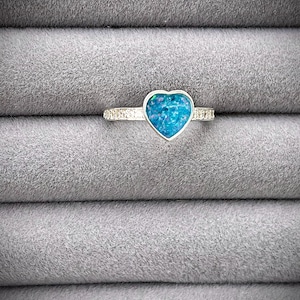 Cremation, Ashes memorial heart  Ring  with Cubic Zirconia band. For ashes/hair. 925 sterling silver. Christmas gift