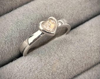 Cremation, Ashes memorial Ring heart shape.Pet Horse Human Ashes. Solid Sterling Silver. Horse hair can also be included.