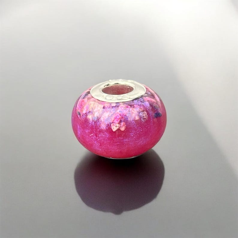 Ashes/Cremation Memorial Keepsake Bead Charm- Fits Pandora/Troll bead style Bracelets Orchid