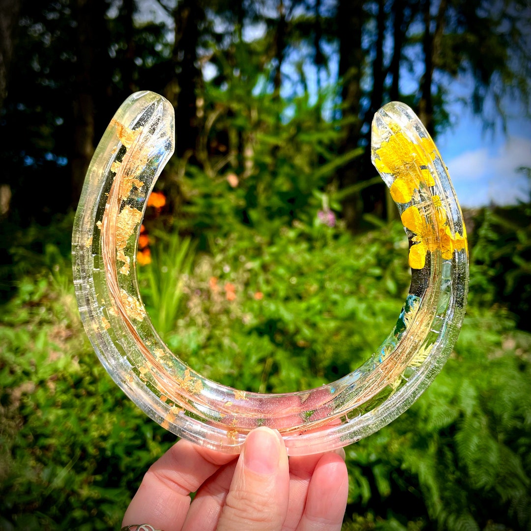 Resin Horseshoe Keepsake or Memorial Personalised With Horse Hair and