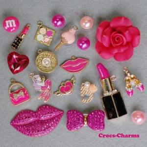20 pcs Clog Shoe charms for Croc Bling Girl Flower Purse Bow set 63118