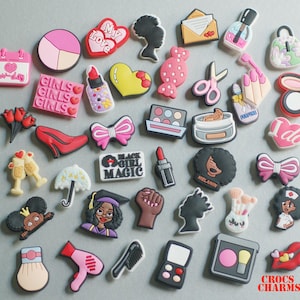 38 pcs Clog Shoe charms for Croc Magic Girl Melanin set 63280