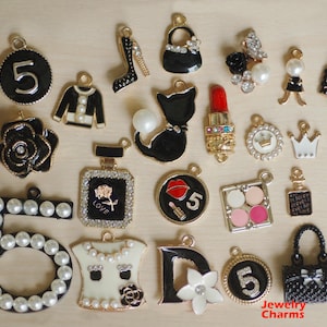 Alloy Jewelry Bangle Charms: Rhinestone & Pearl Pendants for Bracelets , 21 Pcs on Sale