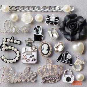20 pcs Silver Clog  Shoe charms for Croc Bling Crown Shirt Chain set 63113