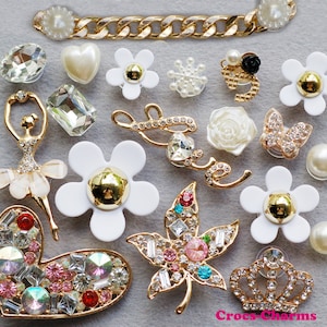 18 pcs  Shoe charms for Croc Bling Heart Maple Leaf set 63211