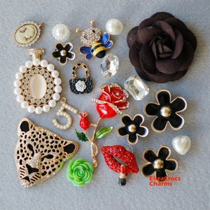 Juego de 19 adornos para zuecos con perfume Croc Bling y leopardo 63241