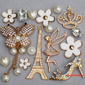 16 Pcs Shoe Charms for Crocs Bling Tower Butterfly Set 63231 -  UK