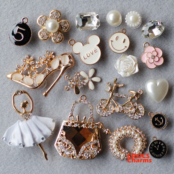 19 pcs Shoe charms for Crocs Bling Ladies Purse set 63255