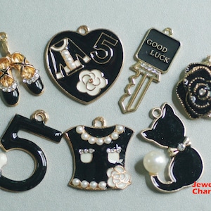 Alloy Bangle Charms: Ballet Shoe, Key, Flower Pendants Bracelets 7 Pcs