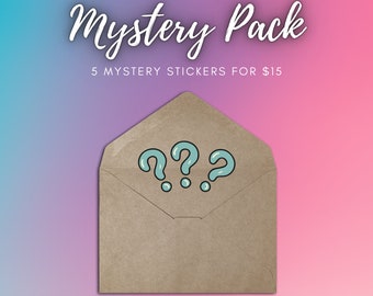 Mystery Sticker Pack | 5 Random Laptop Decals, Vinyl Stickers