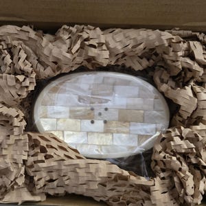 Jabonera y dispensador de conchas marinas de nácar, accesorios de baño costeros imagen 10