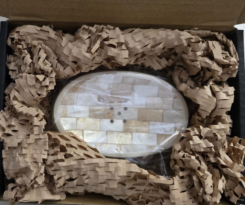 Jabonera y dispensador de conchas marinas de nácar, accesorios de baño costeros imagen 10
