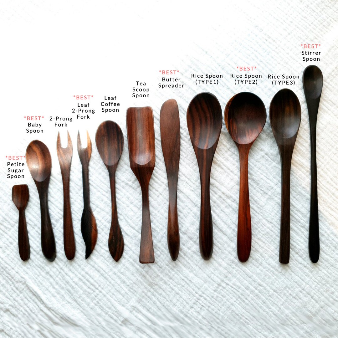 Mytablesecret Rose Wood Handmade Spoons, Forks, Butter Spreader ...