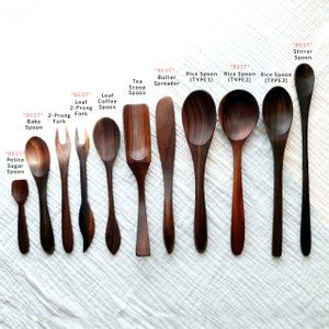 mytablesecret Rose wood Handmade Spoons, Forks, Butter Spreader. Natural Solid Wood, Durable and reuseable.