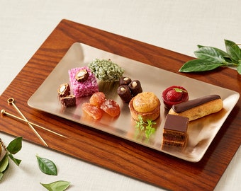 mytablesecret Bangjja Yugi Rectangular Plate [240 X 130mm], Korean Bronzeware