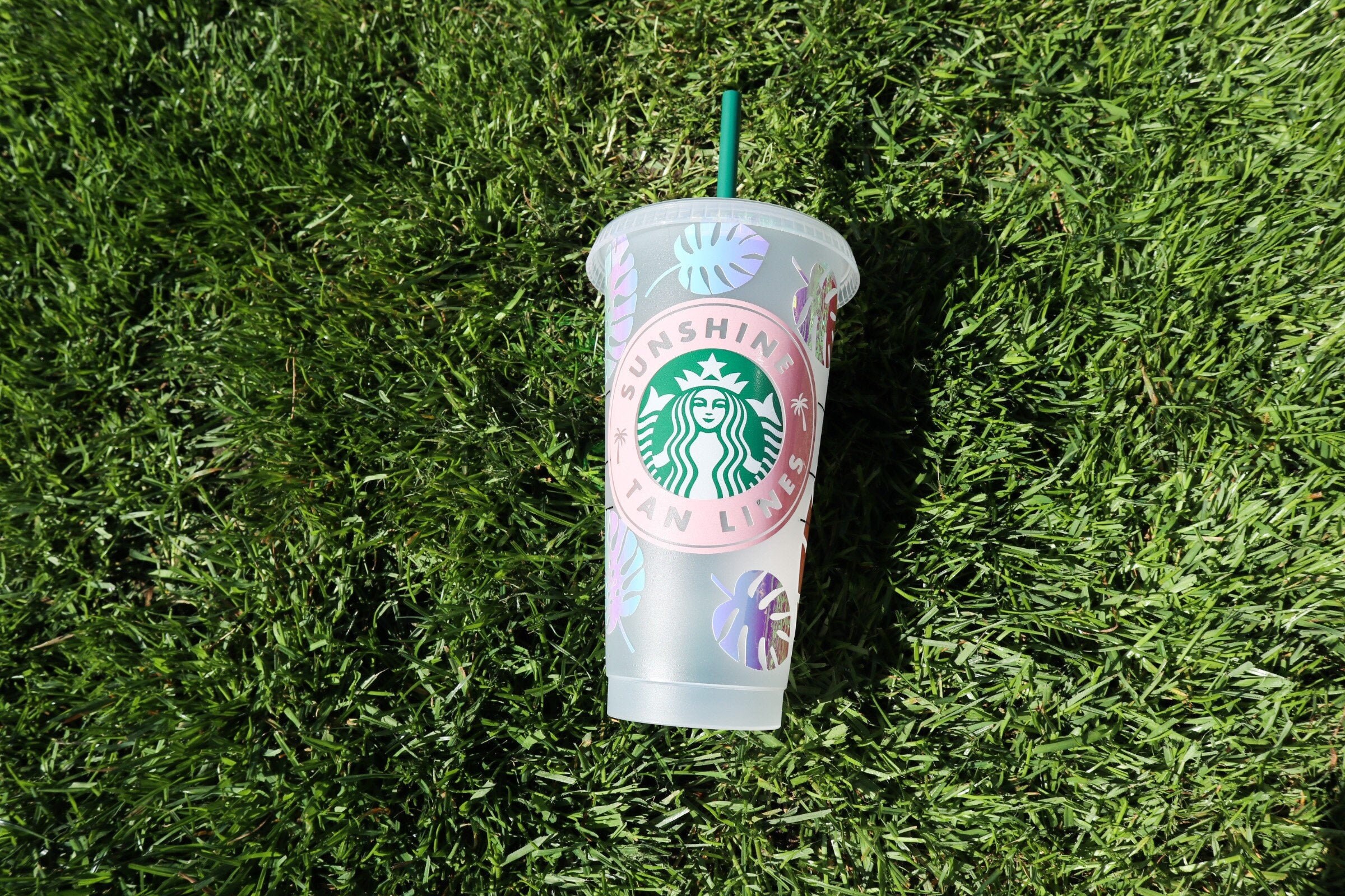 Leaf Print Sunshine Tan Lines Starbucks Cold Cup Tumbler Etsy