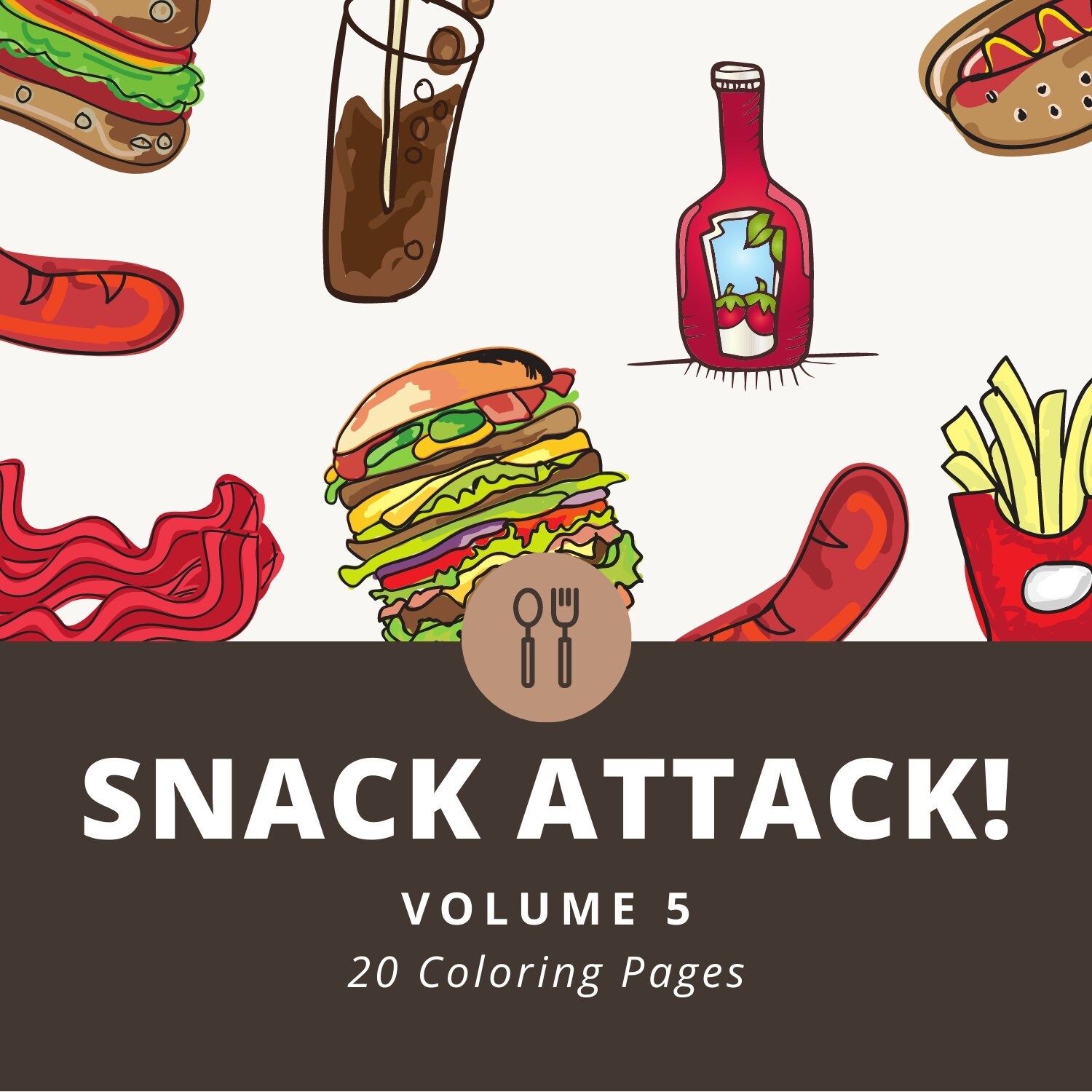 Snack Attack Vol. 5 Coloring Pages Downloadable Printable | Etsy