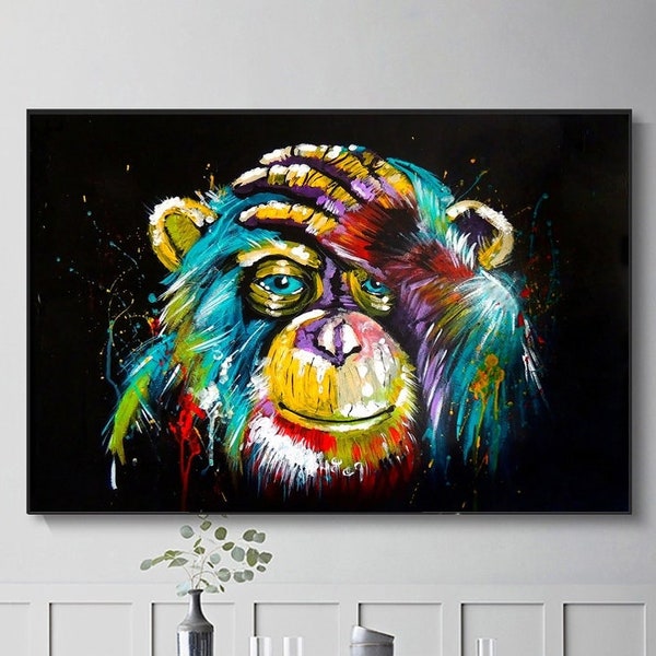 Monkey Poster Etsy