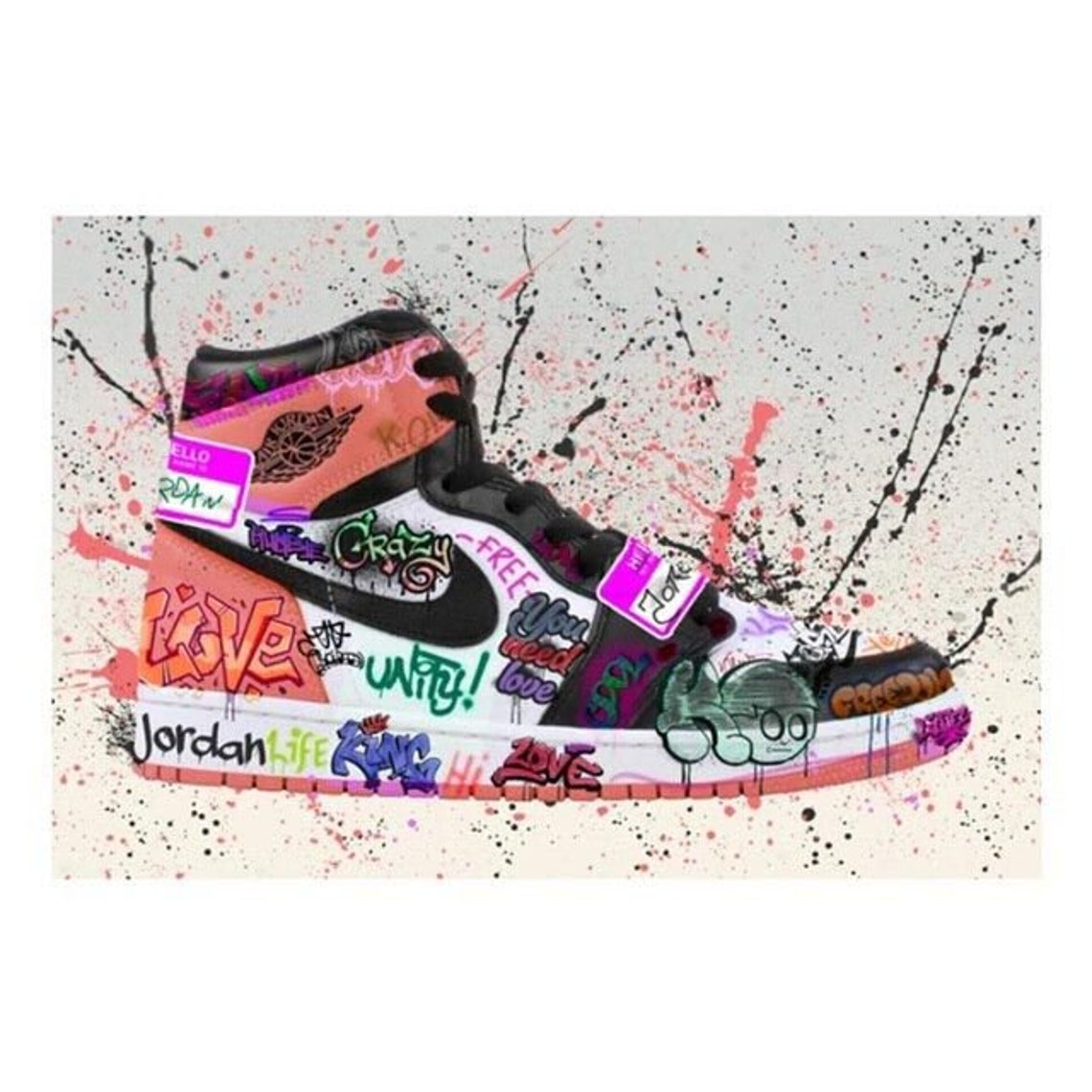 Graffiti Nike Air Sneakers Poster Nike Poster Graffiti Etsy