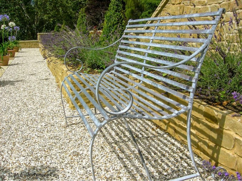 Handmade Galvanised Steel 4ft Bench - Etsy UK
