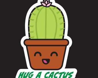 Hug a Cactus Sticker