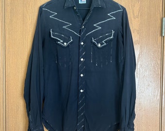 1950s Levi’s black gabardine western shirt