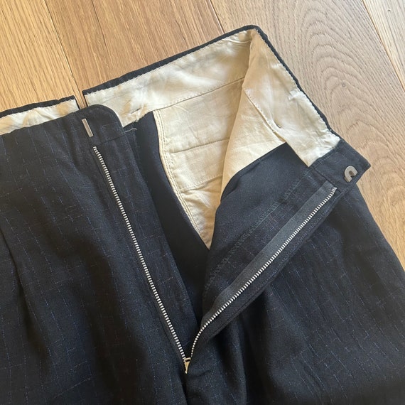 1950s black fleck wool gabardine blend pants - image 4